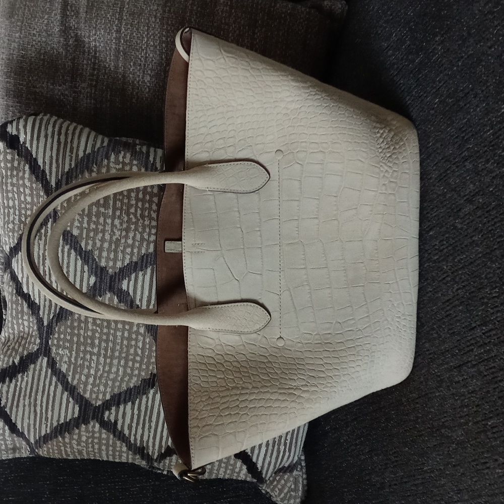 🌞HTF Polo Ralph Lauren🌞 - Suede Croc-Embossed Medium Bellport Tote Bag - Picture 4 of 16